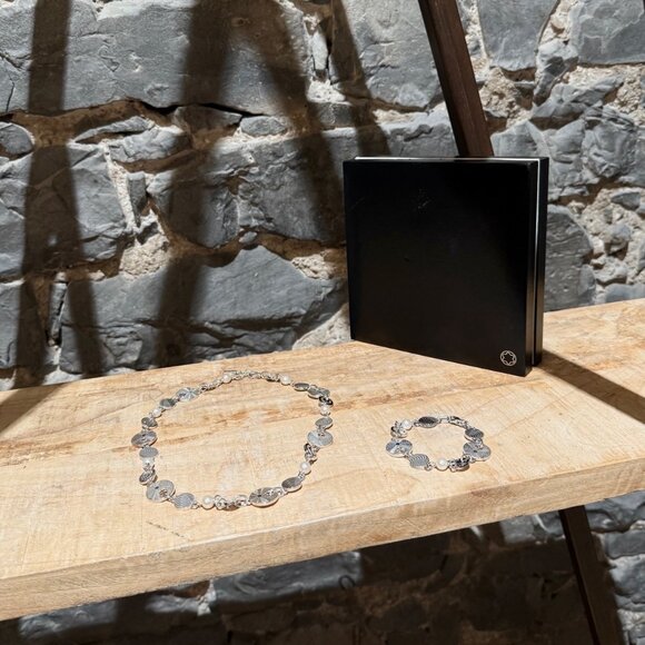 Montblanc Star Collection Sterling Silver Pearls Necklace & Bracelet Set - Picture 1 of 12